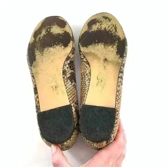 Isaac Mizrahi target ballet flats Anna 8 leather snakeskin print balletcore - Picture 8 of 13